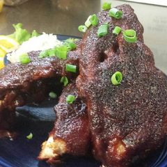 A picture of Brined and Broiled Pork Ribs.