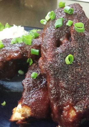 A picture of Brined and Broiled Pork Ribs.