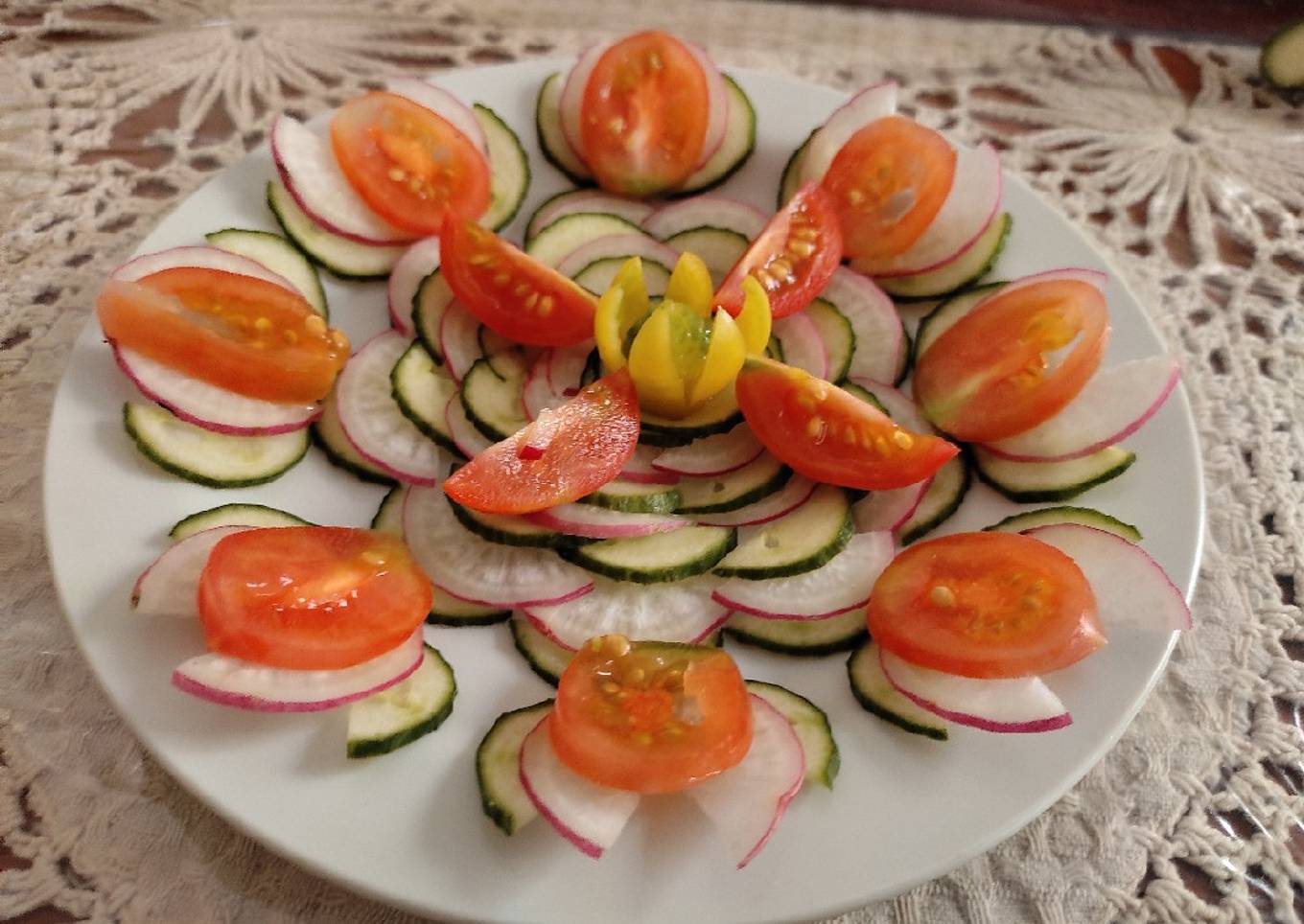 Step-by-Step Guide to Prepare Speedy Cucumber, Radish and cherry tomatoes Salad