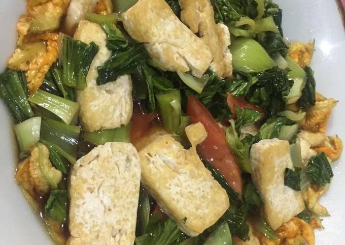 Tofu and Veggie in Oyster Sauce
