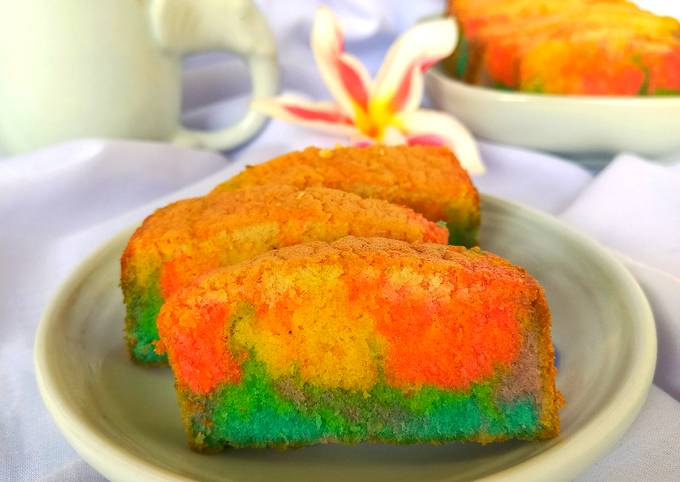 Resep Marmer cake rainbow metode all in one snack MPASI 1+ Resep Marmer cake rainbow metode all in one snack MPASI 1+