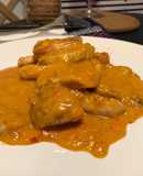 Pavo a la plancha con salsa de pimiento rojo