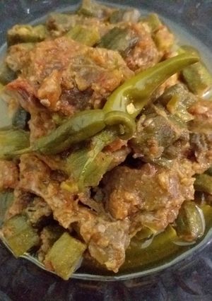 A picture of Mutton lady finger😋.