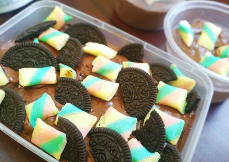 Cara Buat Rainbow mousse dessert box Anti Gagal