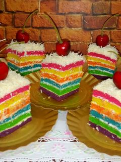 Foto resep Rainbow cake kukus Ny. Liem