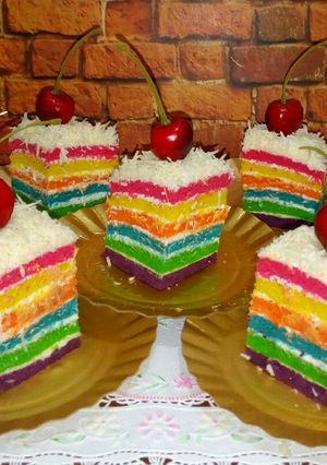 Foto resep Rainbow cake kukus Ny. Liem