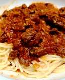 Salsa de T-Bone y Espaguetis