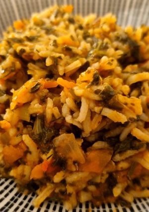 A picture of Spinach Rice with Tomato (Spanakoryzo Kokkinisto).