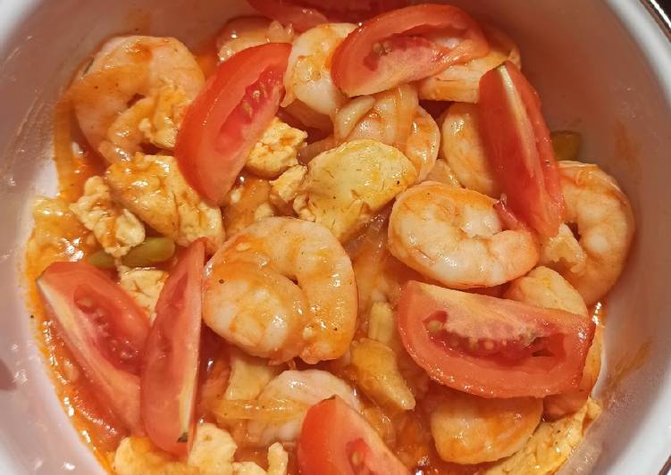 Resep Udang tofu saos asam manis saori Anti Gagal