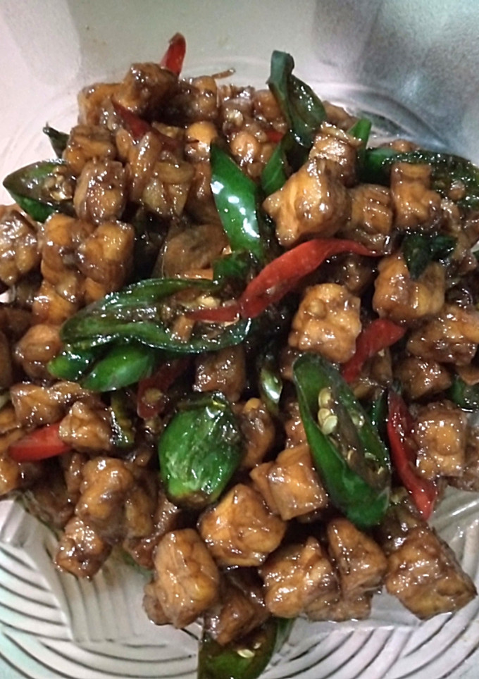 Foto resep Orek Tempe Cabe Hijau Besar Simple