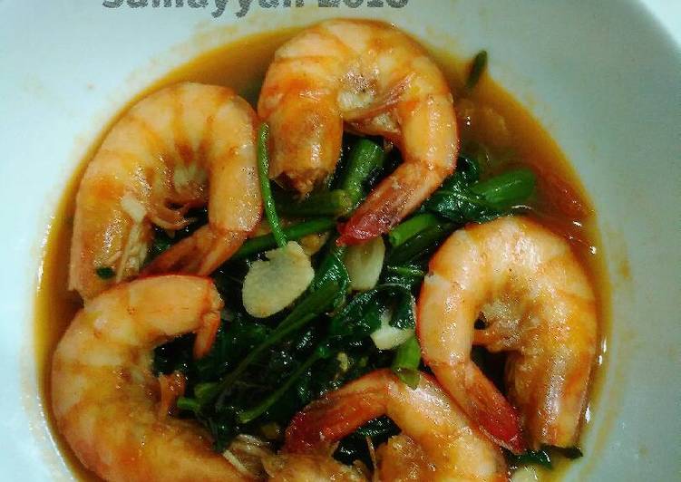 Resep Kangkung cah udang (masak cepat) yang Menggugah Selera