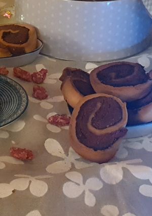 Foto di Girelle di farro con nutella e pistacchio vegan