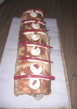 Una foto de Pionono dulce con relleno salado