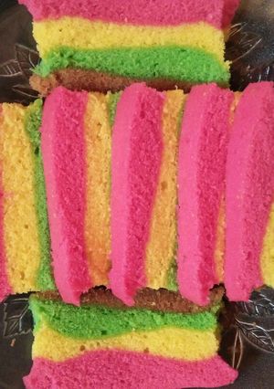 Foto resep Bolu lapis kukus rainbow