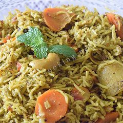 A picture of Mint rice (pudina chawal).