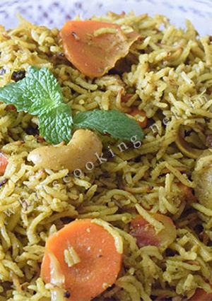 A picture of Mint rice (pudina chawal).