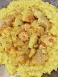 Arroz al azafrán con sabor a mar