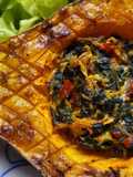 Calabacín relleno a las brasas