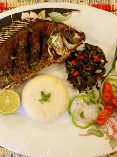 A picture of Stuffed green masala fried fish#+3ingredientschallenge.
