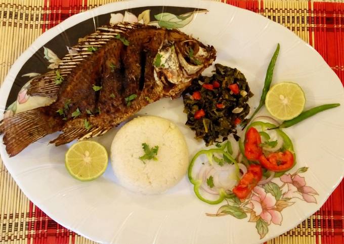 Stuffed green masala fried fish#+3ingredientschallenge