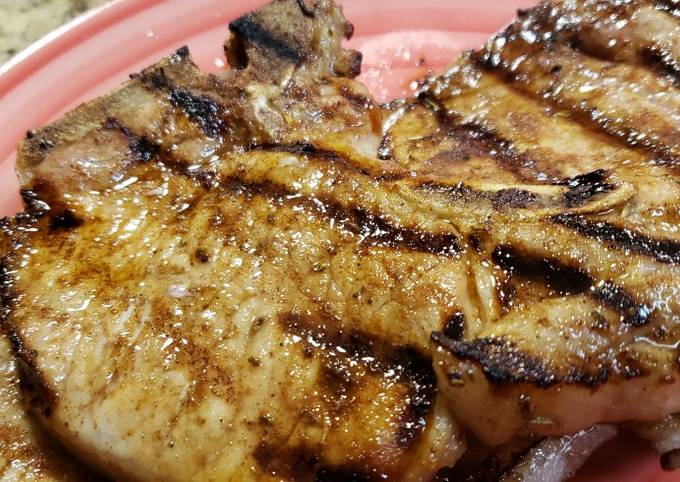 Tutorial Of Rosemary & Brown Sugar Grilled Pork Chops Tasty