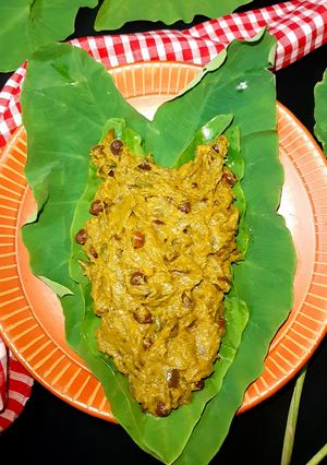 ছোলা দিয়ে নিরামিষ কচু শাক রেসিপির প্রধান ছবি