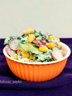 عکسی از دستور سالاد خیار و تربچه خامه ای🥗