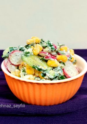 عکسی از دستور سالاد خیار و تربچه خامه ای🥗