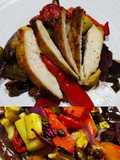 Petto di pollo con "stanata" di verdure al forno