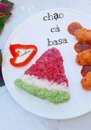 Hình của món Chạo cá basa ớt chuông.