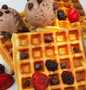 Cara Sederhana Membikin Resep  Waffle Ice Cream Chocochip Mix Berry (Sourdough Discard) yang Lezat, Sempurna