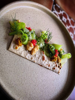 Una foto de Ensalada de Pepino y Hummus