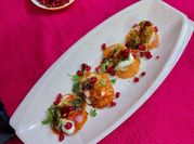 A picture of pomegranates yogurt