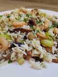Salteado de Arroz con Setas y Gambas