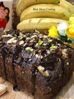 A picture of Whole Wheat Banana Choco Cake – Healthy Treat.