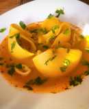 Lumaconi en salsa de mejillón y calamar