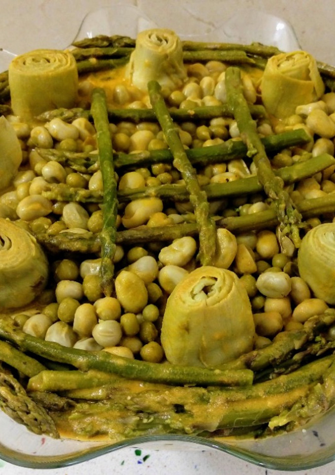 Una foto de Verduras estofadas en crema de calabaza