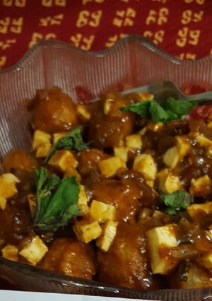 A picture of Potato Manchurian.