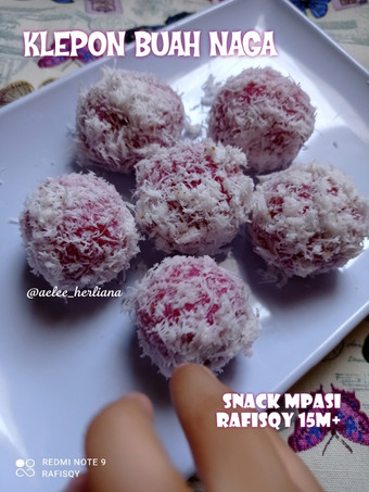 Cara Gampang Membuat 4. Klepon Buah Naga (Snack MPASI 15M+) Anti Gagal