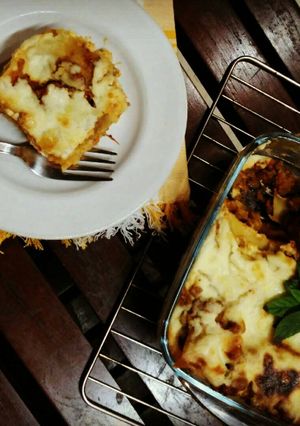 A picture of Chicken lasagna.