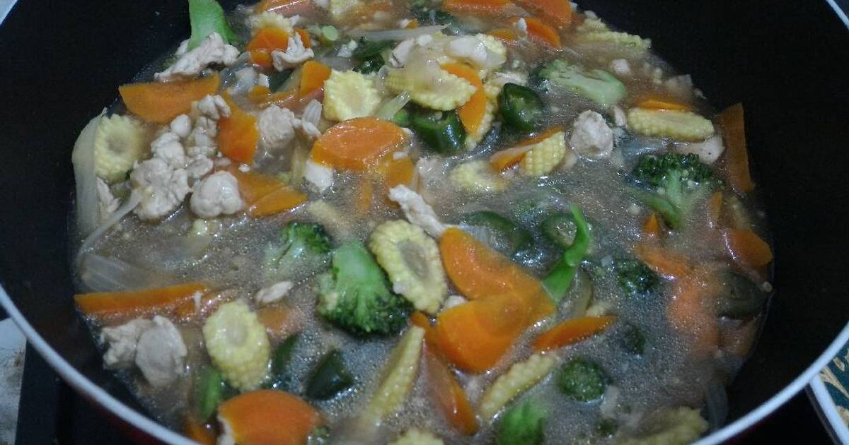 Resep Capcay Ayam Tahu Sutra Cah Jagung Muda Oleh Titah Drees