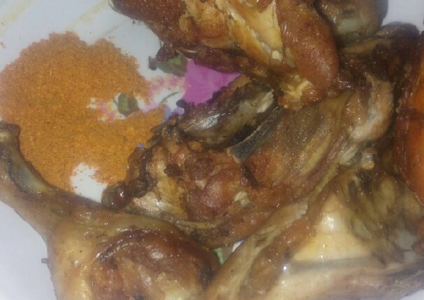 Fried chicken with yaji