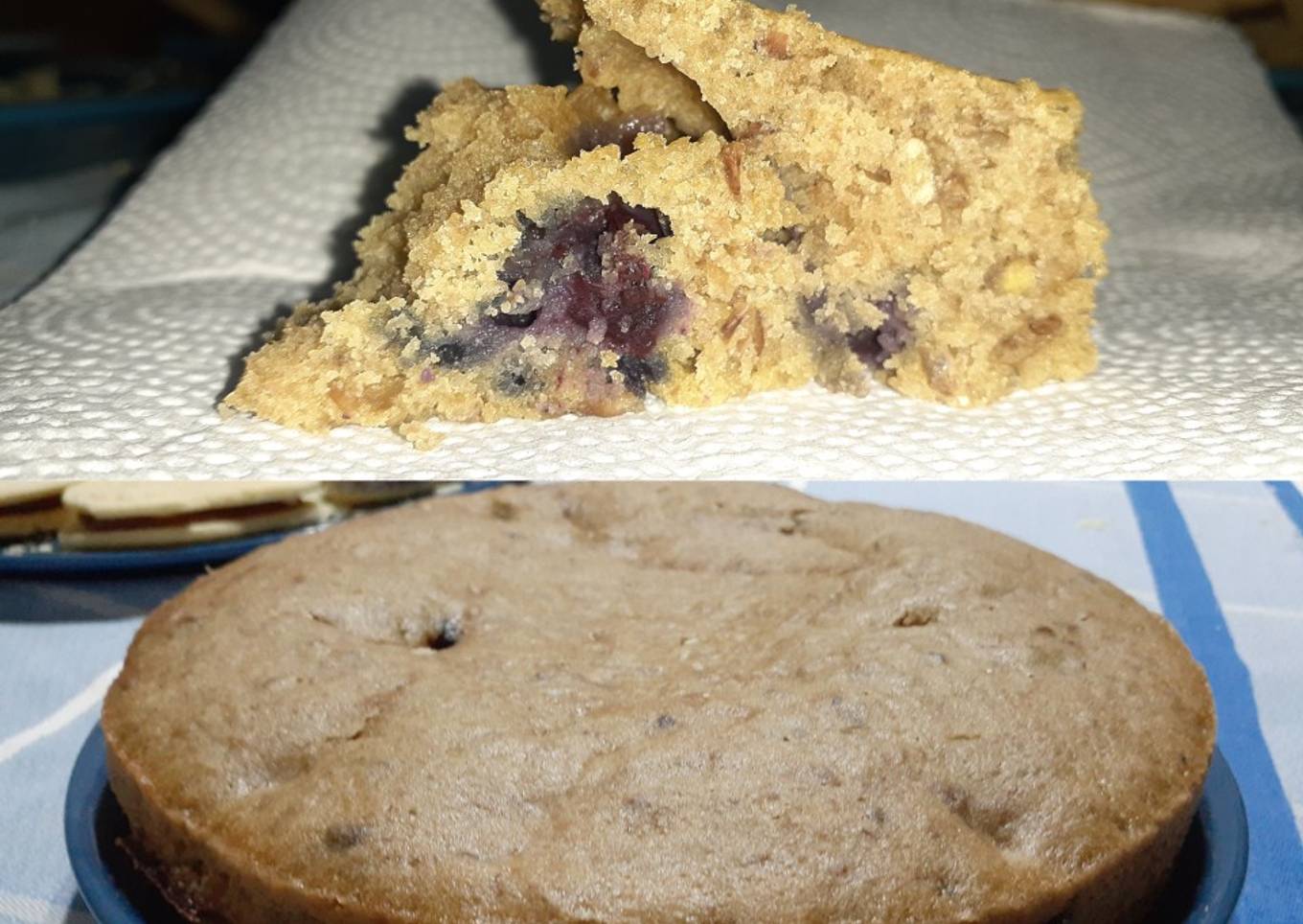 Torta de lentejas y arándanos