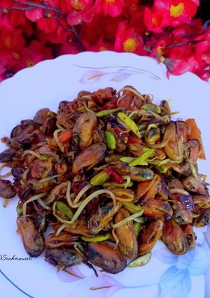 Foto resep Tumis kerang pete