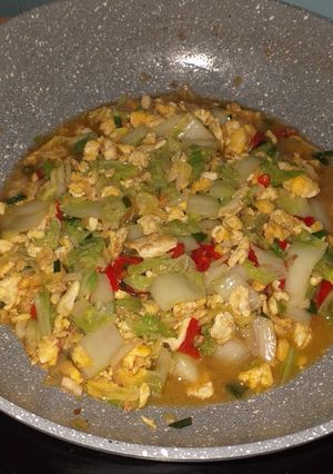 Foto resep Telur orak arik sawi