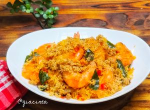 Foto resep Udang Abon Telur (Butter Prawns with Egg Floss)