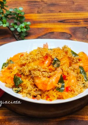 Foto resep Udang Abon Telur (Butter Prawns with Egg Floss)