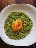 Falso cous-cous de brócoli y huevo a la cúrcuma