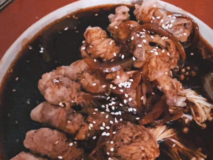 Langkah Gampang Membuat Resep Beef enoki saus teriyaki ala nona Mele Anti Ribet, Lezat Sekali