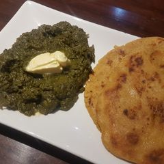 Sarson kasaag Makai ki roti A picture of Sarson kasaag Makai ki roti.